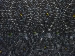 アンティーク　抽象模様織出し本場泥大島紬着物（5マルキ）